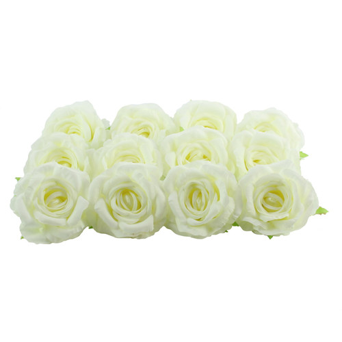 Artificial Arundel Rose Head Ivory (x 12 heads) Artificial Arundel Rose Head Ivory (x 12 heads)