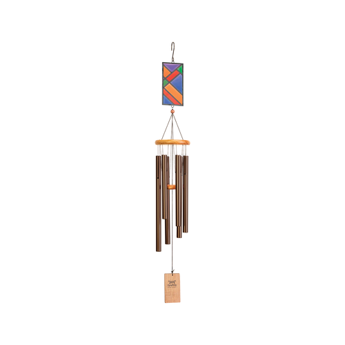Bronze Wind Chime with Stained Glass (86cm)
