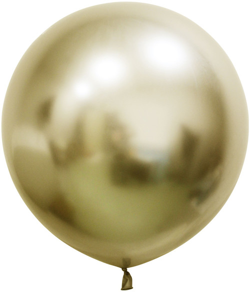 Gold Chrome Jumbo Latex Balloon - 24 inch (Pk 3)