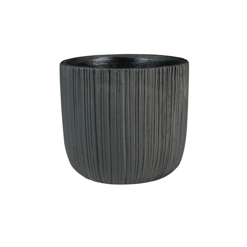 Vogue Black Linear Pot (H16cm x Dia17cm) Vogue Black Linear Pot (H16cm x Dia17cm)