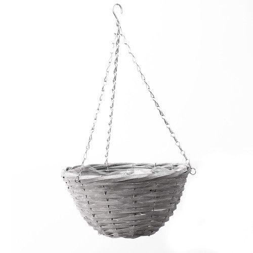 Grey Wash Round Woodhouse Hanging Basket Grey Wash Round Woodhouse Hanging Basket