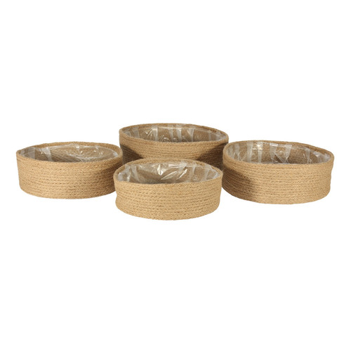 Set of 4 Jute Basket  with Liner (Natural)