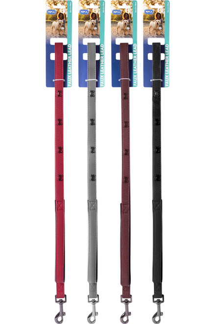 RSPCA Assorted Faux Leather Lead (2 x 120cm) RSPCA Assorted Faux Leather Lead (2 x 120cm)