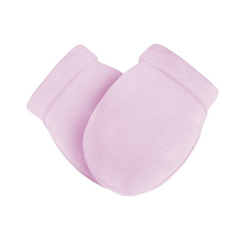100% Cotton jersey baby scratch mittens - pink