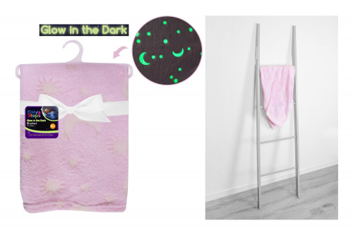 Pink Glow In The Dark Baby Blanket (70cm x 90cm)