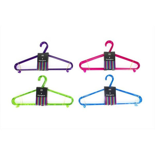  Plastic Hangers 4 Pack (Assorted Designs)