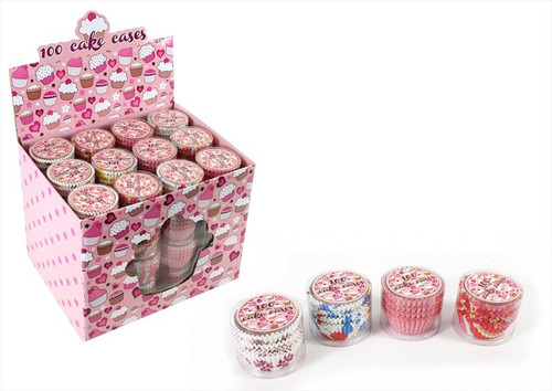 Vintage Tea Design Cupcake Cases - Pack of 100 (Assorted Designs)