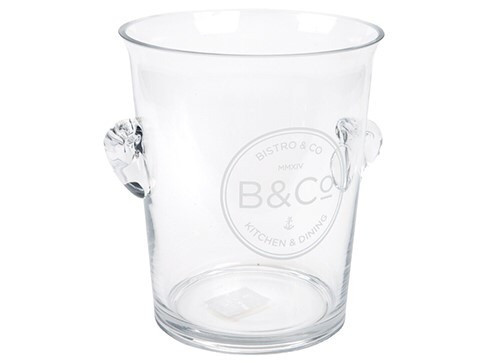 B & Co Glass Ice Bucket