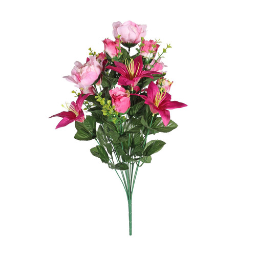 Pink Pembroke Lily and Rose Mixed Bunch (46cm) Pink Pembroke Lily and Rose Mixed Bunch (46cm)