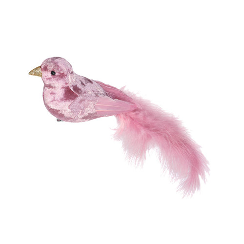 Dusky Pink Velvet Bird (30cm) 