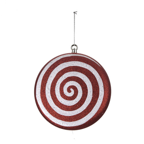 Candy Red and White Swirl Hanging Decoration (Dia15cm) 