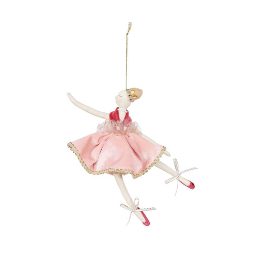 Christmas Burgundy and Pink Velvet Ballerina Hanger 