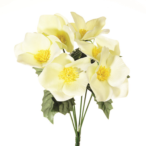 Christmas Rose Bunch in Cream (27cm) 