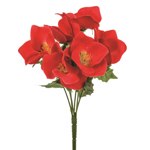 Christmas Rose Bunch in Red (27cm) 