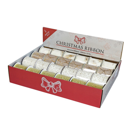 Box of 24 Assorted Gold Ribbons Box of 24 Assorted Gold Ribbons