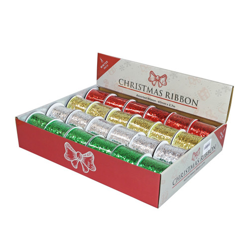 Box of 24 Assorted Glitter Ribbons Box of 24 Assorted Glitter Ribbons