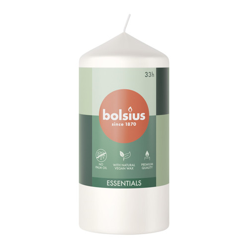 Bolsius Cloudy White Essential Pillar Candle (120mm x 58mm) Bolsius Cloudy White Essential Pillar Candle (120mm x 58mm)