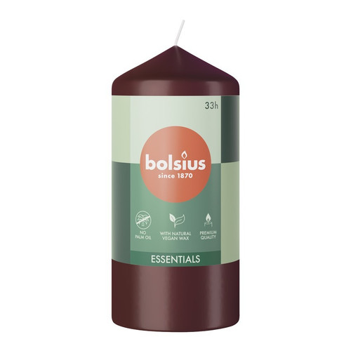 Bolsius Velvet Red Essential Pillar Candle (120mm x 58mm) Bolsius Velvet Red Essential Pillar Candle (120mm x 58mm)