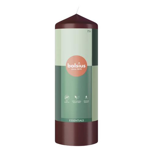 Bolsius Velvet Red Essential Pillar Candle (200mm x 58mm) Bolsius Velvet Red Essential Pillar Candle (200mm x 58mm)