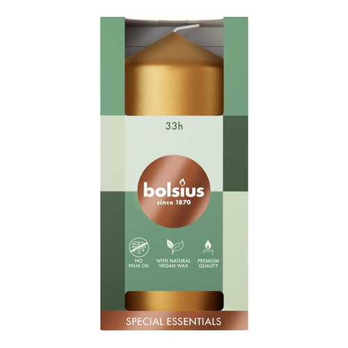 Bolsius Metallic Golden Orange Special Essentials Pillar Candle (120mm x 58mm) Bolsius Metallic Golden Orange Special Essentials Pillar Candle (120mm x 58mm)