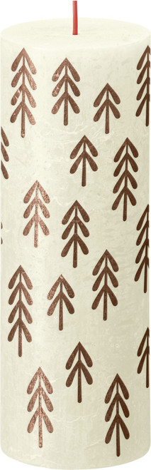Bolsius Rustic Soft Pearl Silhouette Pillar Candle with Tree (190mm x 68mm) Bolsius Rustic Soft Pearl Silhouette Pillar Candle with Tree (190mm x 68mm)