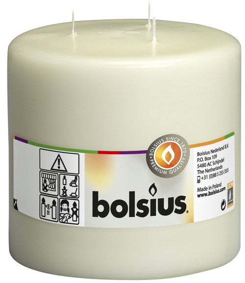 Ivory Bolsius 3-Wick Mammoth Pillar Candle (150/150 mm) Ivory Bolsius 3-Wick Mammoth Pillar Candle (150/150 mm)
