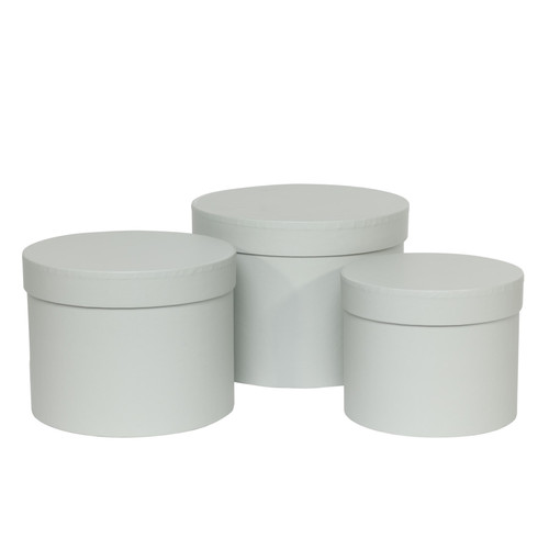 Grey Hat Box (Set of 3) (Largest - D19 x H14.4cm) Grey Hat Box (Set of 3) (Largest - D19 x H14.4cm)