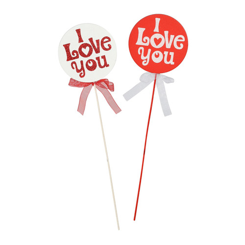 I Love You Wooden Picks (Pack of 10)  (Assorted Designs)
