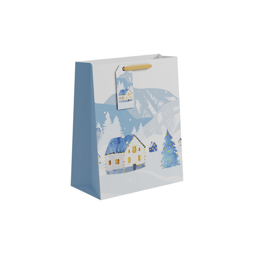 Snowy House Scene Gift Bag (Large) Snowy House Scene Gift Bag (Large)
