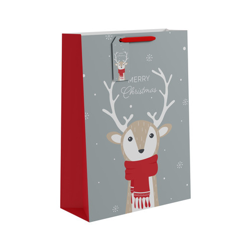 Merry Christmas Reindeer Gift Bag (Extra Large) Merry Christmas Reindeer Gift Bag (Extra Large)