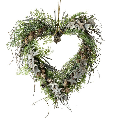 Heart Wreath With Silver Stars