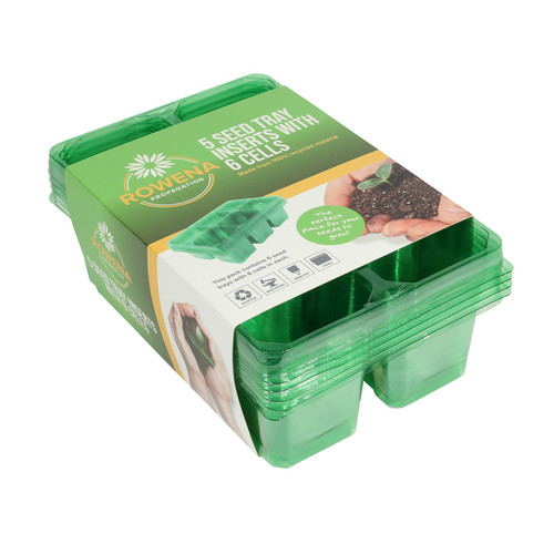 5 Green Seed Trays with 6 Cells 5 Green Seed Trays with 6 Cells