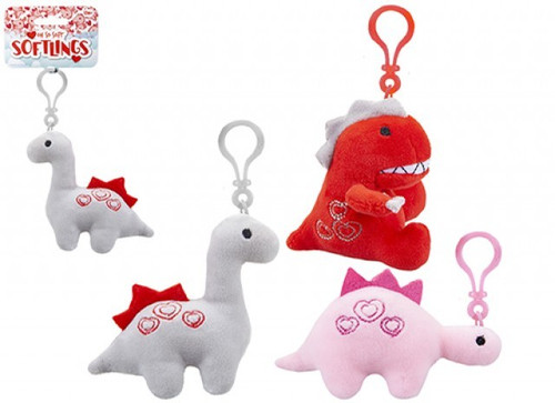 Oh So Soft Dinosaur with Clip (10cm, Assorted)