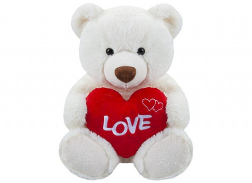 Cream Bear with Heart (34cm)