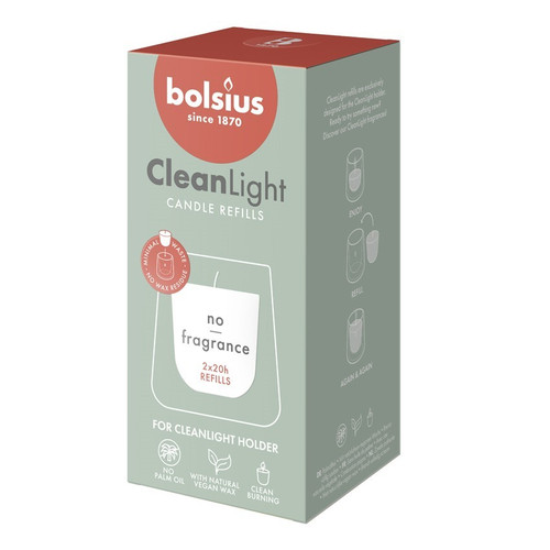 Bolsius Clean Light Refill - Unfragranced (2 Pack) Bolsius Clean Light Refill - Unfragranced (2 Pack)