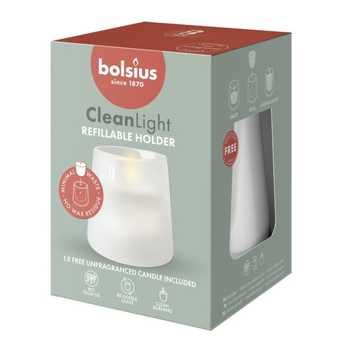 White Glass Bolsius Clean Light Starter Kit - Unfragranced