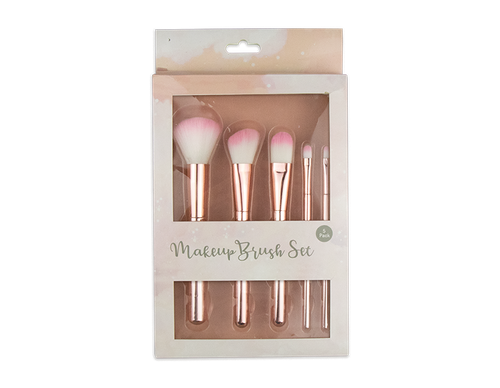 Pink Chrome Makeup Brush Set (5pcs) Pink Chrome Makeup Brush Set (5pcs)