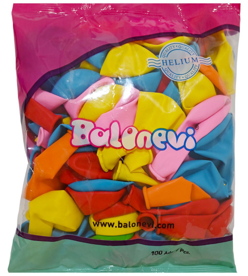 Assorted Latex Balloon 10inch (Pack of 100) 