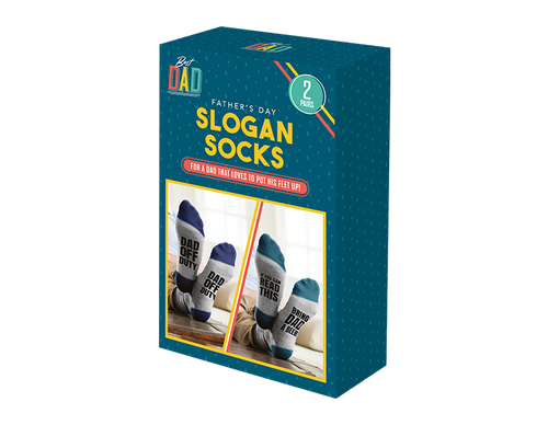 Fathers Day Slogan Socks (2 Pack) Fathers Day Slogan Socks (2 Pack)