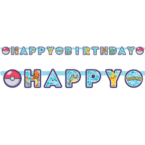 Pokemon Happy Birthday Letter Banner (2.18m x 12cm)
