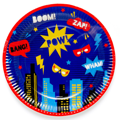 Superhero Paper Plates (23cm)