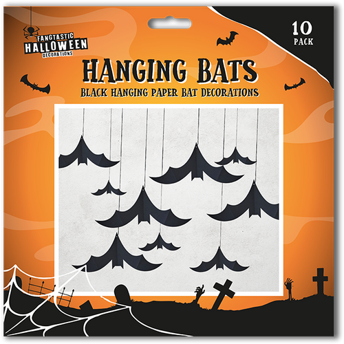 Halloween Hanging Bat Paper Decorations (10 Pack) Halloween Hanging Bat Paper Decorations (10 Pack)
