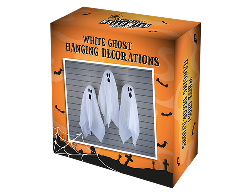 Halloween White Hanging Ghost Decorations (3 Pack) Halloween White Hanging Ghost Decorations (3 Pack)