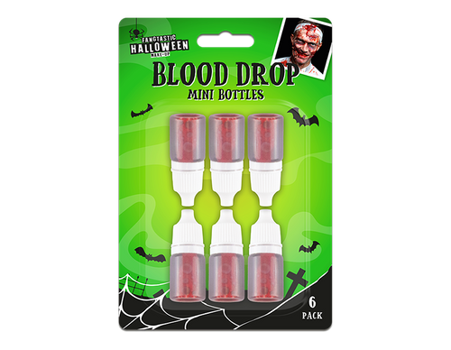 Halloween Blood Drop Mini Bottles (6 Pack)