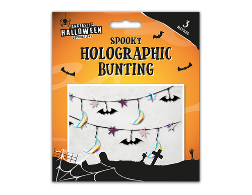 Spooky Holographic Halloween Bunting (3m) Spooky Holographic Halloween Bunting (3m)