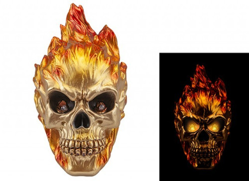 Skull Ornament with LED Hellfire (20cm)