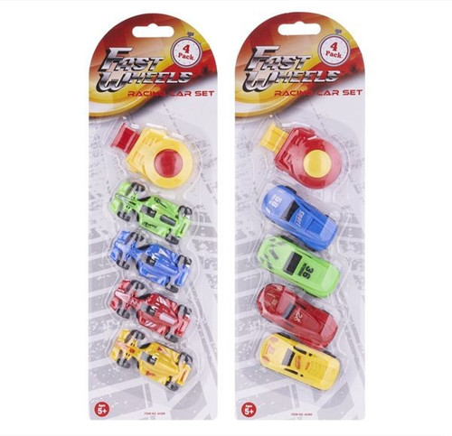 Pack of 4 Fast Wheels Cars & Launcher (Assorted)