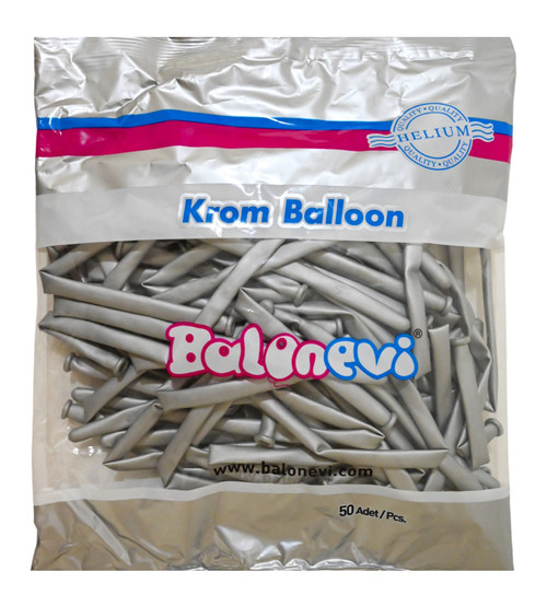Silver Chrome Modelling Balloon (Pack of 50) Silver Chrome Modelling Balloon (Pack of 50)