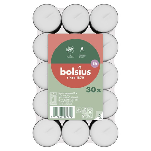Pack of 30 Bosius White Tealights  Pack of 30 Bosius White Tealights