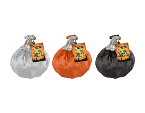 Velvet Pumpkin Decoration 8.5cm (Assorted Designs) Velvet Pumpkin Decoration 8.5cm (Assorted Designs)
